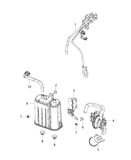 2015 Dodge Viper Vapor Canister & Leak Detection Pump Diagram