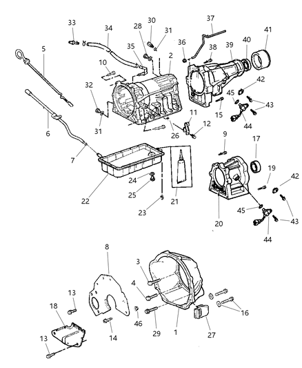 2000 Jeep Cherokee Housing-Transmission Rear Diagram for 4897736AB