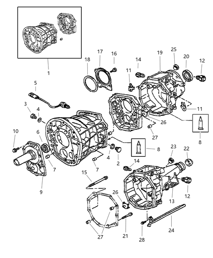 1998 Dodge Dakota Bolt-Transmission Case Diagram for 4746274