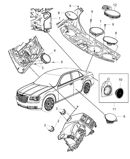 2014 Chrysler 300 Speaker-Front Diagram for 5035126AE