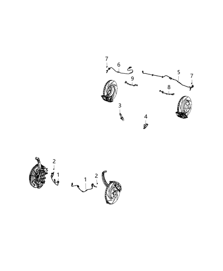 2019 Chrysler 300 Sensors, Anti-Lock Brake Diagram 3