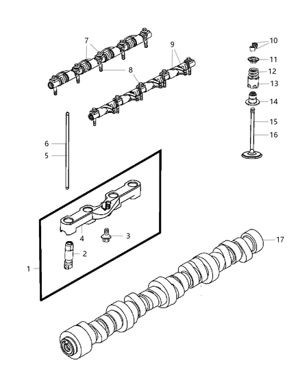 2009 Jeep Grand Cherokee Camshaft & Valvetrain Diagram 6