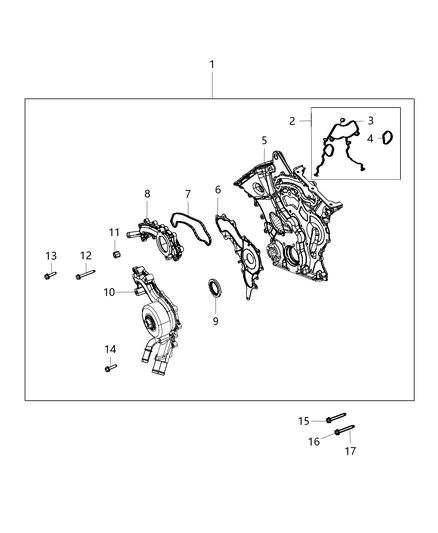 2019 Ram 1500 Timing Case Cover Diagram 1