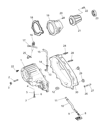 2002 Dodge Durango Case & Related Parts Diagram 1