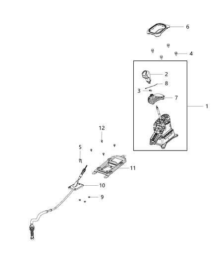 2016 Jeep Renegade Gearshift Controls Diagram 1