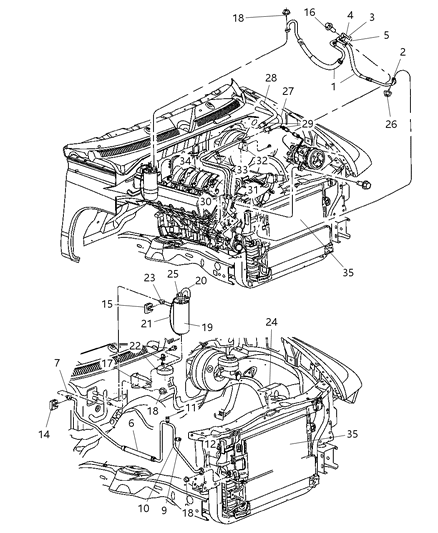 2002 Dodge Dakota Plumbing - Heater & A/C Diagram 3