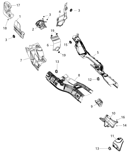 2014 Jeep Grand Cherokee Shield-Brake & Fuel Line Diagram for 55399273AD