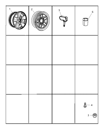 2008 Dodge Dakota Wheel Rear Diagram for 1AD90PAKAA