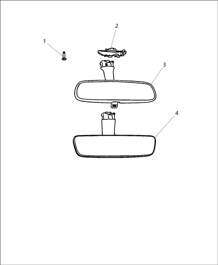 2021 Jeep Wrangler Mirror-Inside Rear View Diagram for 68297611AB