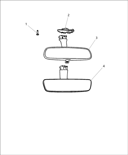 2021 Jeep Wrangler Mirror - Inside Rearview Diagram