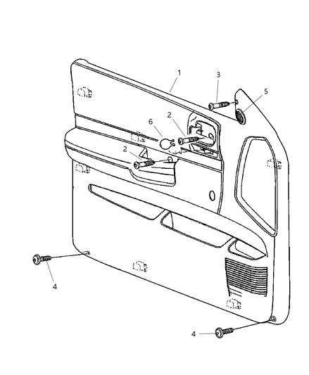 2002 Dodge Dakota Front Door Trim Panel Diagram