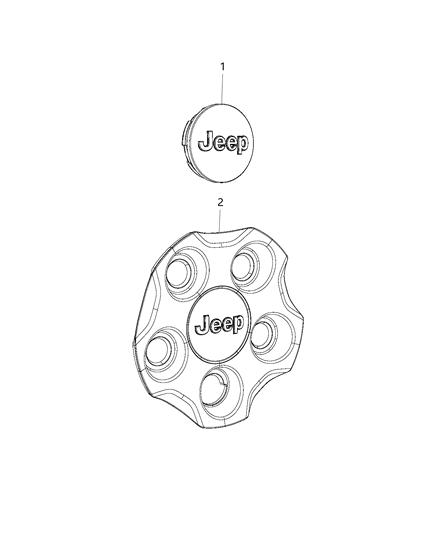 2019 Jeep Compass Wheel Cover & Center Caps Diagram