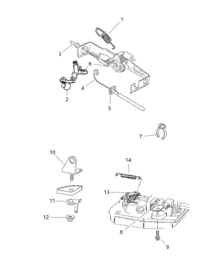 2001 Dodge Ram 2500 Quad & Club Cab Throttle Control Diagram 1