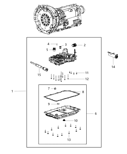 2019 Jeep Wrangler Valve Body & Related Parts Diagram