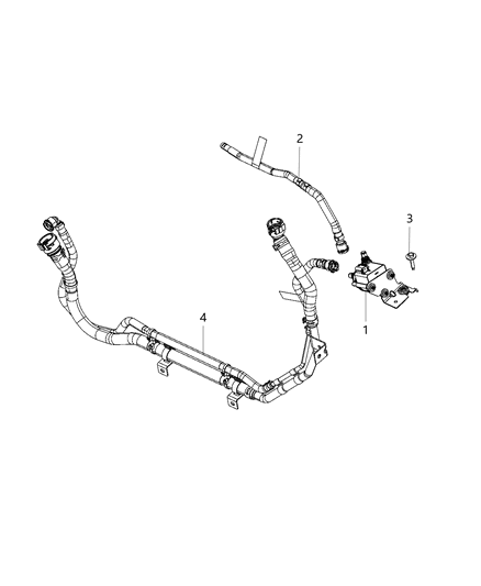 2019 Jeep Cherokee Hose-COOLANT Bottle Outlet Diagram for 68346675AA