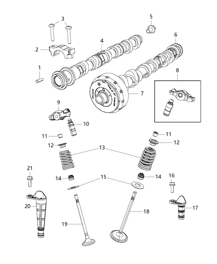 2019 Chrysler Pacifica Camshafts & Valvetrain Diagram 2