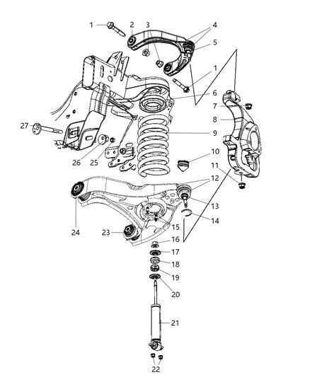 2009 Dodge Ram 3500 Suspension - Front Diagram 1