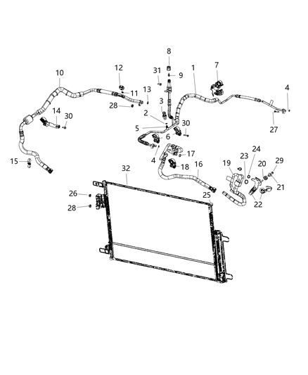 2019 Jeep Compass Line-A/C Liquid Diagram for 68302479AC