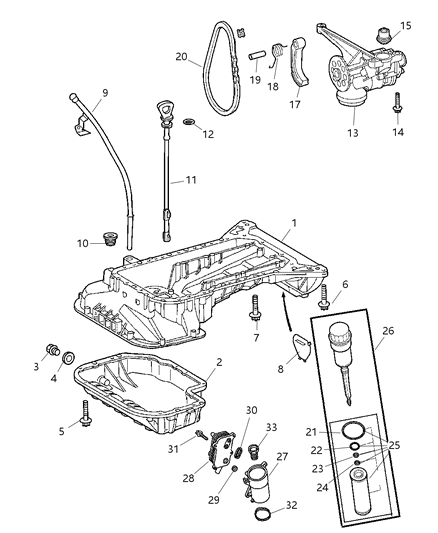 2006 Chrysler Crossfire Element-Engine Oil Diagram for 5102905AB