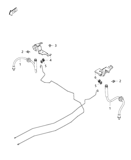 2020 Jeep Compass Brake Tubes And Hoses, Body Diagram