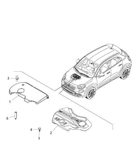 2019 Jeep Renegade Engine Cover & Related Parts Diagram 1