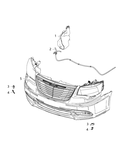 2016 Chrysler Town & Country Headlamp, Washer System Diagram