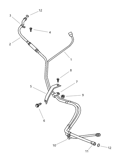 1998 Dodge Ram Wagon Fuel Lines, Front Diagram 2