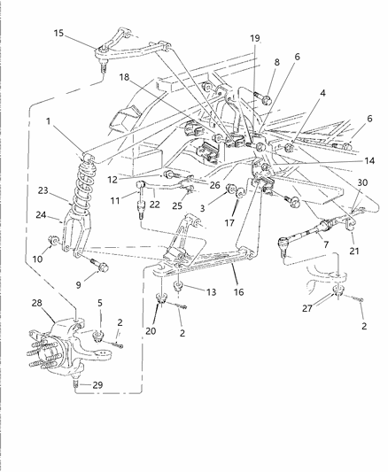 1997 Dodge Viper Suspension - Rear Diagram