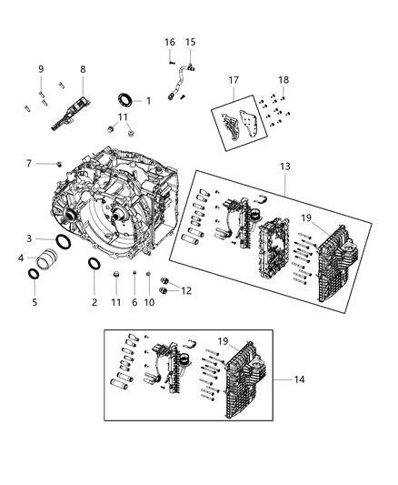 2016 Chrysler 200 Transmission Serviceable Parts Diagram 2