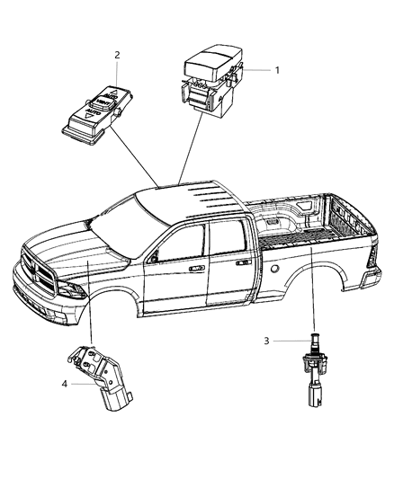 2012 Ram 1500 Switches Body Diagram