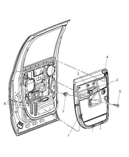 2009 Dodge Ram 2500 Bezel-Power Window Switch Diagram for 1JW91ZJ8AA