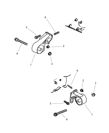 2000 Dodge Dakota Engine Mounting, Front Diagram 1