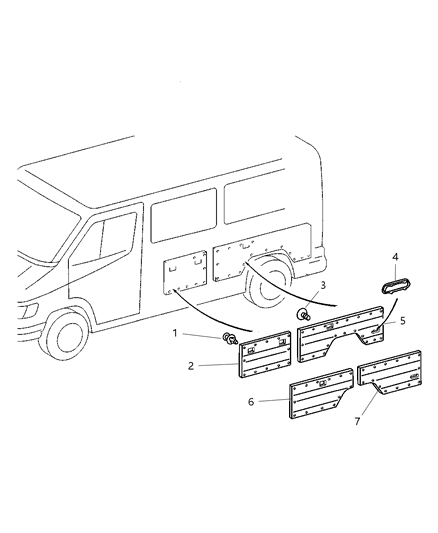 2004 Dodge Sprinter 2500 Panel-Quarter Trim Diagram for 5123020AA