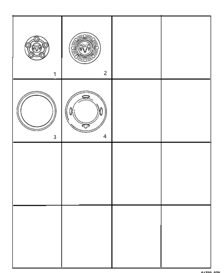 1998 Dodge Ram 2500 Caps & Covers, Wheel Diagram