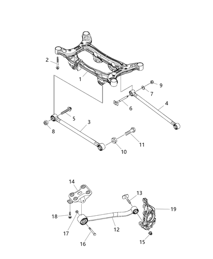 2020 Jeep Renegade CROSSMEMB-Rear Suspension Diagram for 68439322AA