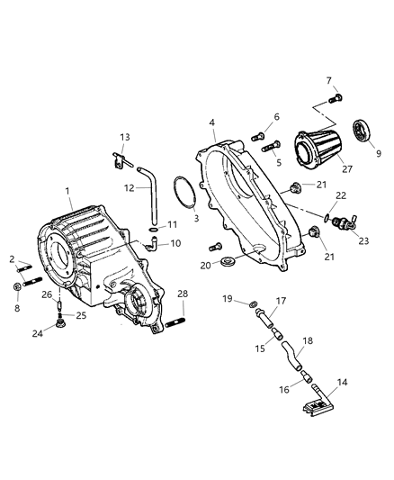 2003 Dodge Ram 2500 Case , Transfer & Related Parts Diagram 1