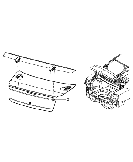 2009 Dodge Charger Spoiler-Rear Air Dam Diagram for 1BU14RXFAC