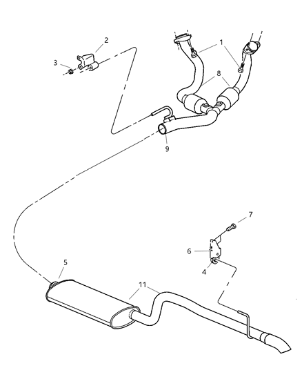 2004 Jeep Grand Cherokee Converter-Exhaust Diagram for 52080378AC