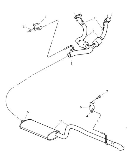 2004 Jeep Grand Cherokee Converter-Exhaust Diagram for 52080358AA