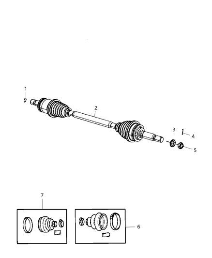 2007 Jeep Compass Shafts, Axle Diagram