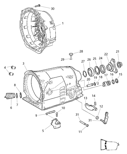 2006 Chrysler 300 Transmission Case & Related Parts Diagram 4