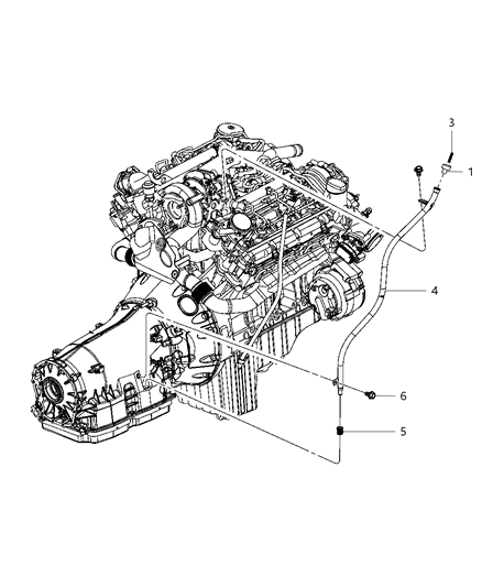 2009 Jeep Grand Cherokee Oil Filler Tube & Related Parts Diagram 3