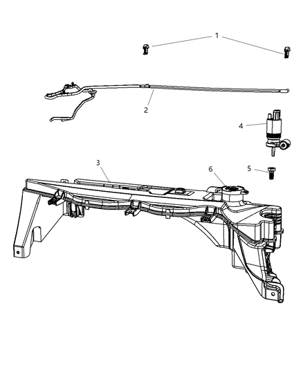 2010 Jeep Liberty Reservoir-Windshield Washer Diagram for 68033042AB