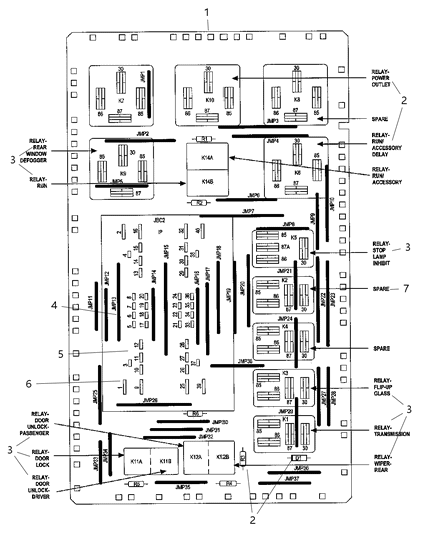 2007 Jeep Grand Cherokee Junction Block, Relays Circuit Breaker Diagram