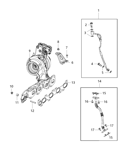 2018 Jeep Wrangler TURBOCHAR-Exhaust Diagram for 68438231AA