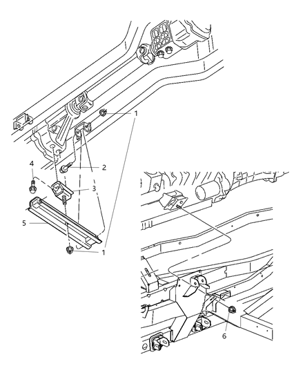 2001 Dodge Viper Engine Mounting, Rear Diagram