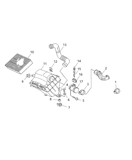 2003 Dodge Sprinter 3500 Bracket-Air Cleaner Diagram for 5133749AA