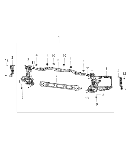 2018 Ram 3500 Radiator Support Diagram