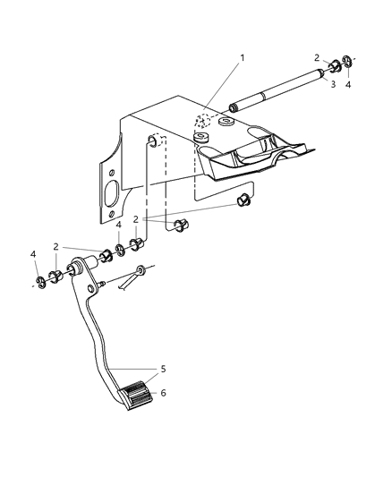 2008 Dodge Dakota Clutch Pedal Diagram