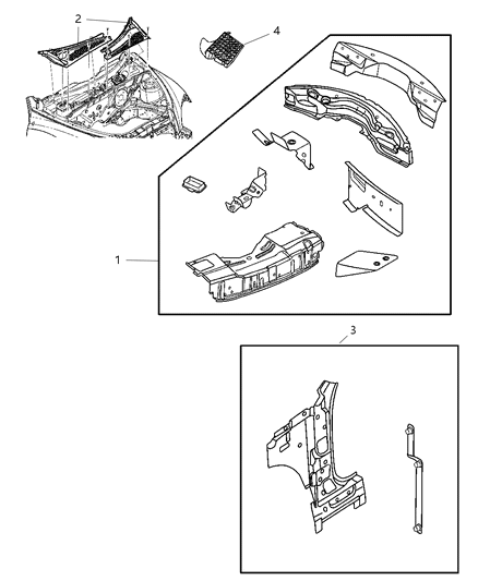 2010 Chrysler PT Cruiser Cowl Diagram